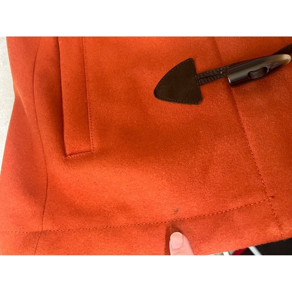 Vtg GAP Full Zip Toggles Collar 100% Wool Coat Color Burnt Orange Womens Size M - Picture 16 of 16